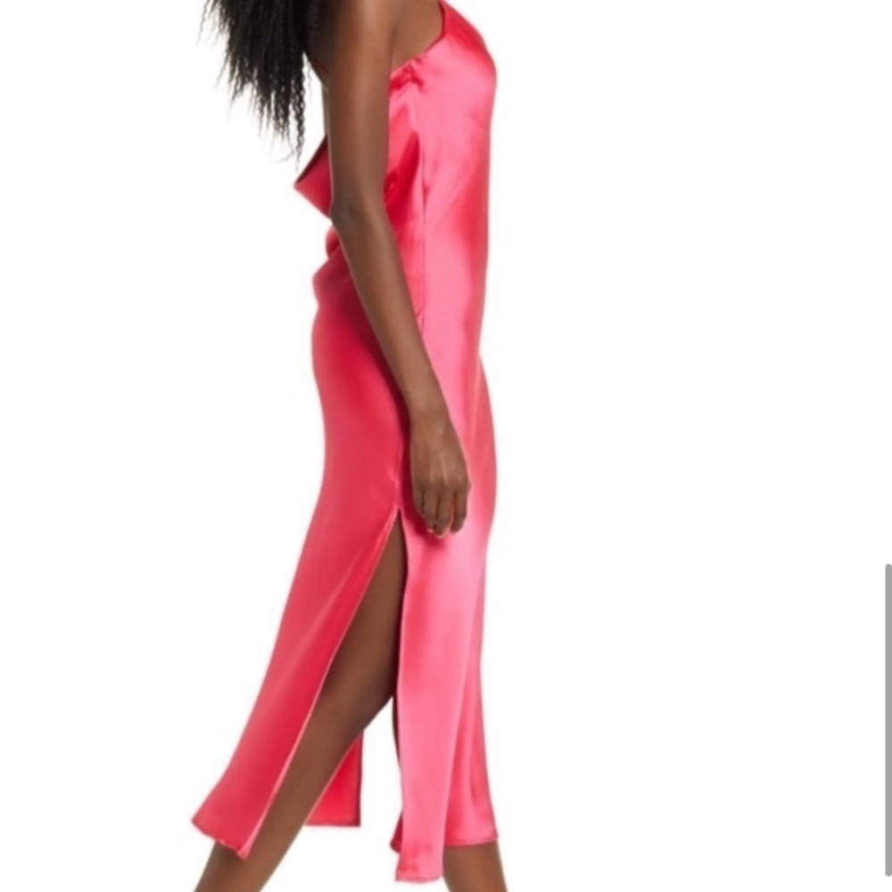 Topshop NWT Gold Orange Cowl Satin Slip On Midi Dress Size 8 - Picture 6 of 13
